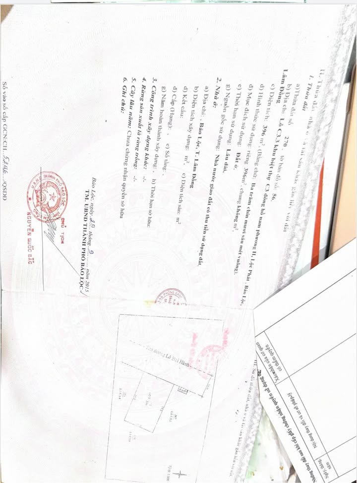 Đất biệt thự mặt tiền đường Lê Đại Hành, Bảo Lộc 396m² giá 7.999 tỷ - Vị trí đắc địa, tiện ích đầy đủ!