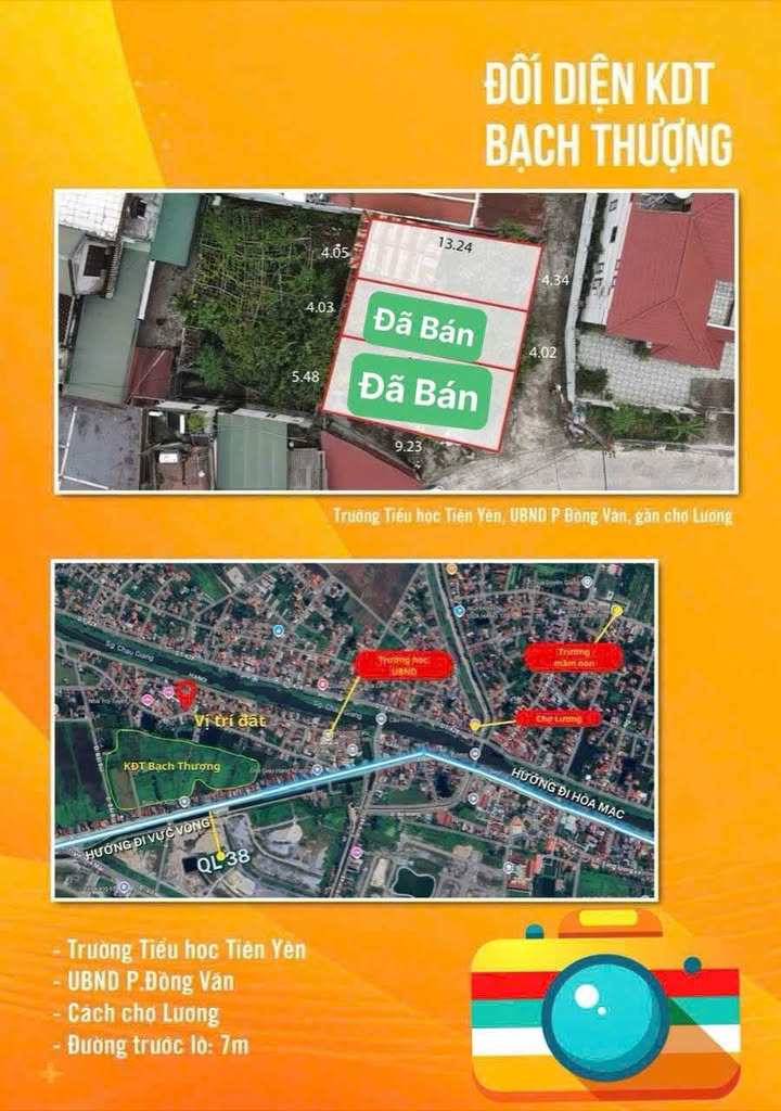 Đất Bạch Thượng Duy Tiên 55m² giá 1 tỷ - Ô tô vào tận đất, gần chợ và trường học!