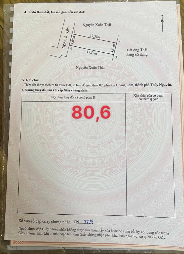 Đất thổ cư 80m² Thôn Hầu, Lâm Động, Thủy Nguyên - Giá chỉ 1.4 tỷ!