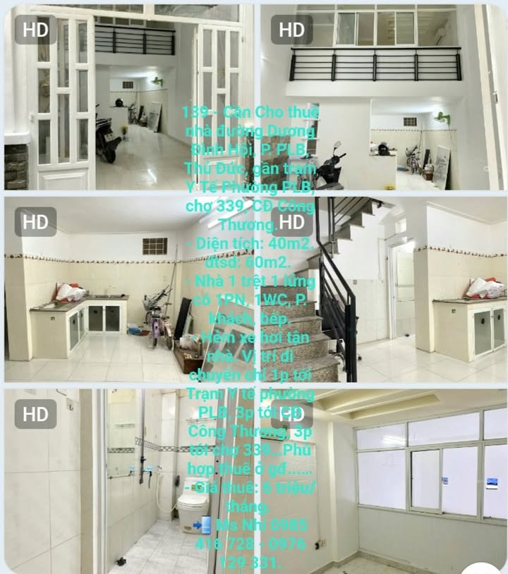 Nhà cho thuê đường Dương Đình Hội, Thủ Đức - Diện tích 40m², giá 6 triệu/tháng