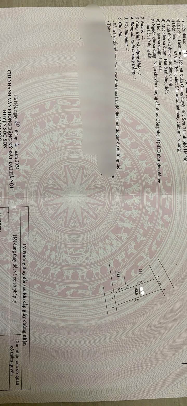 Đất thổ cư 62.9m² tại Xuân Giang, Sóc Sơn - Giá chỉ 1 tỷ!