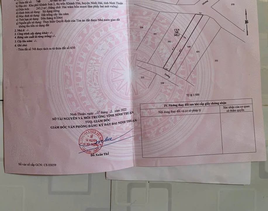 Đất Nông Nghiệp Khánh Hải, Ninh Hải 245m² giá chỉ 800 triệu - Cơ hội đầu tư hấp dẫn!