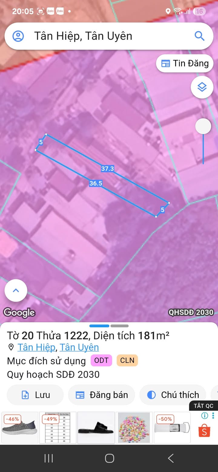 Đất nền Tân Hiệp, Tân Uyên 185m² giá 1.6 tỷ - Đầu tư sinh lời ngay!