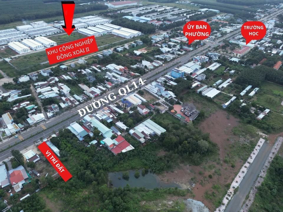 Đất mặt tiền Quốc Lộ 14, Phường Tiến Thành 500m² - Giá chỉ 2.7 tỷ!