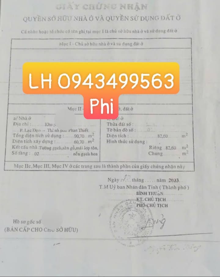 Nhà bán gấp Phường Lạc Đạo, TP. Phan Thiết 82,6m² - Giá chỉ 1,15 tỷ!