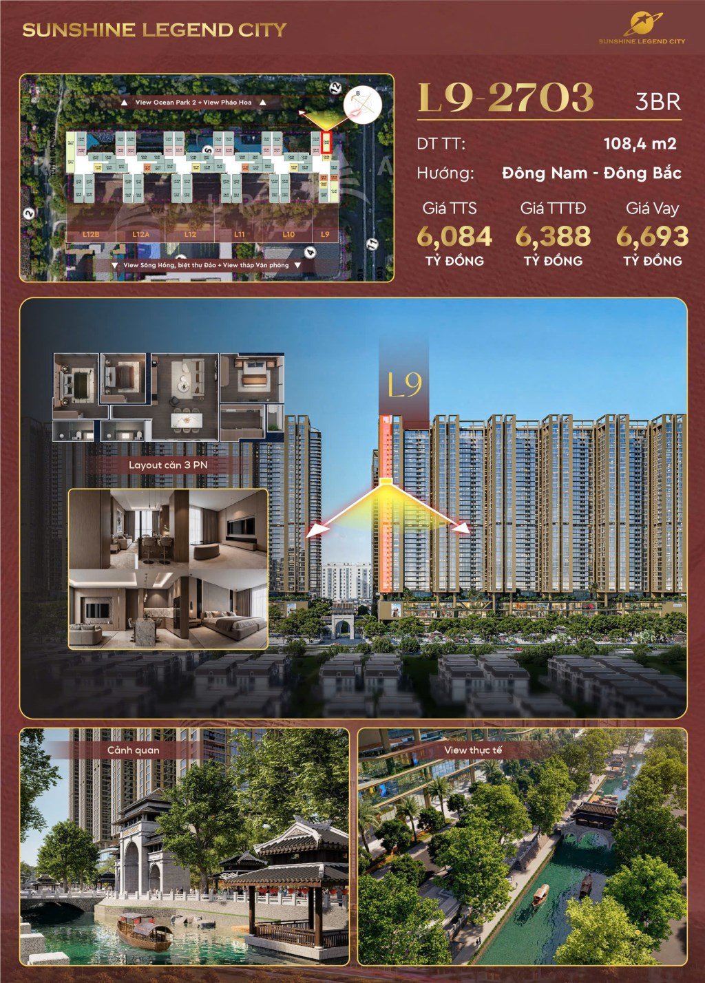 Căn hộ 3 Ngủ góc Vinhomes Ocean Park 2 108m² giá 6.34 tỷ - Tầm nhìn tuyệt đẹp, không gian sống lý tưởng!