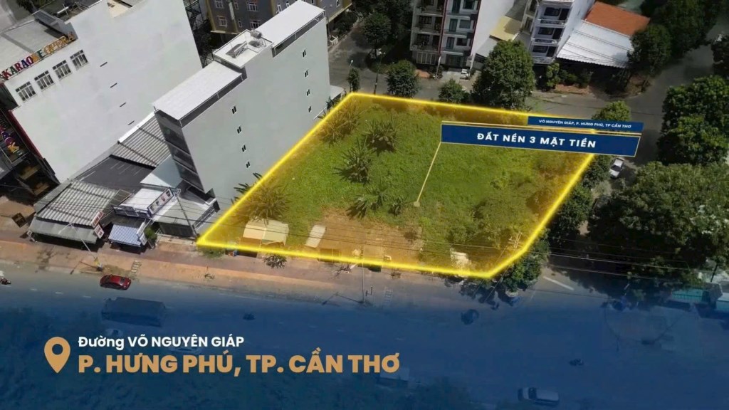 Cho thuê lô đất góc 3 mặt tiền đường Võ Nguyên Giáp, KĐT Nam Cần Thơ 1555,8m² - Cơ hội đầu tư hấp dẫn!