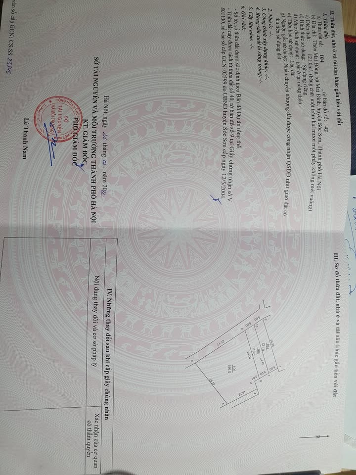 Đất thổ cư 121m² tại xã Mai Đình, Sóc Sơn - Vị trí đắc địa, giá tốt!