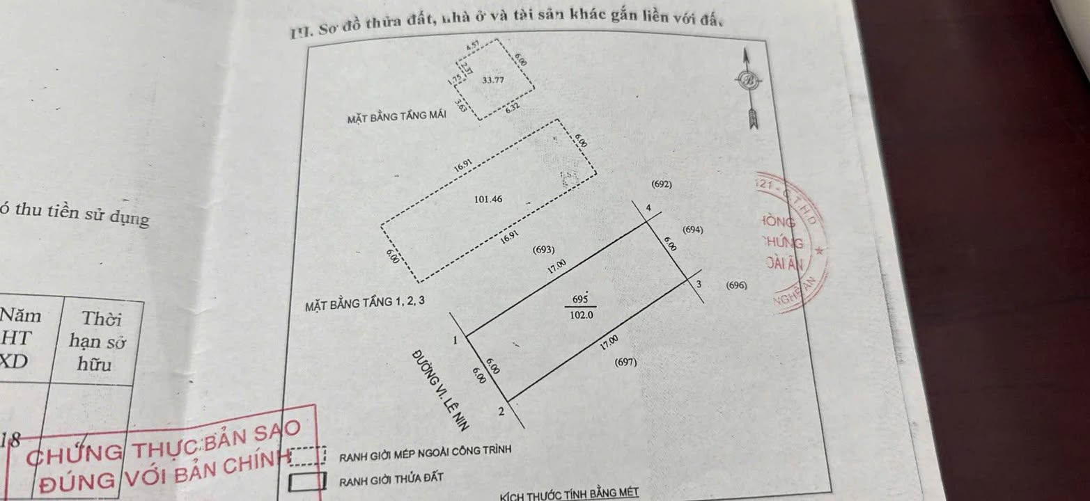 Nhà 4 tầng mặt đường Lê Nin TP Vinh 102m² giá 18 tỷ - Vị trí kinh doanh đắc địa!