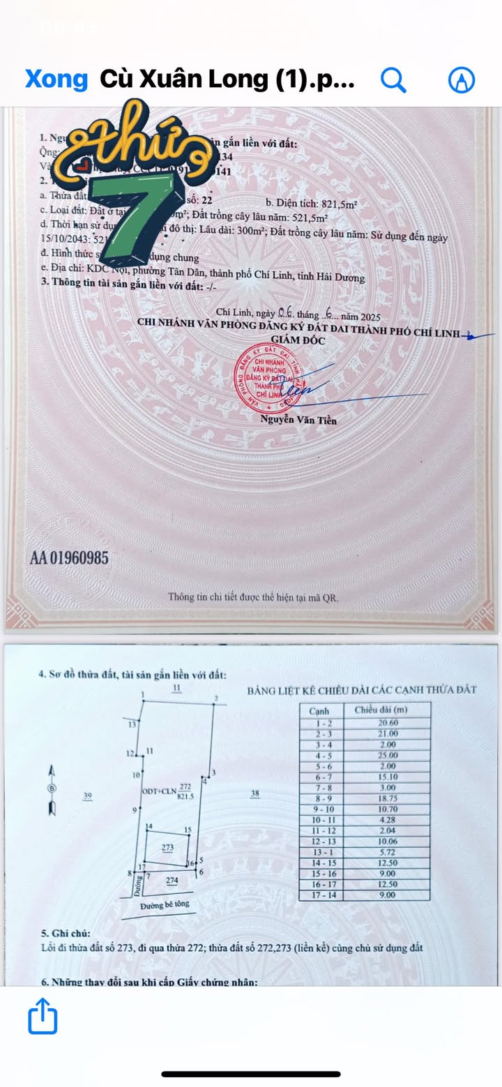 Đất vườn 1000m² tại phường Đại Hành, Chí Linh - Cơ hội vàng xây biệt thự đẹp!