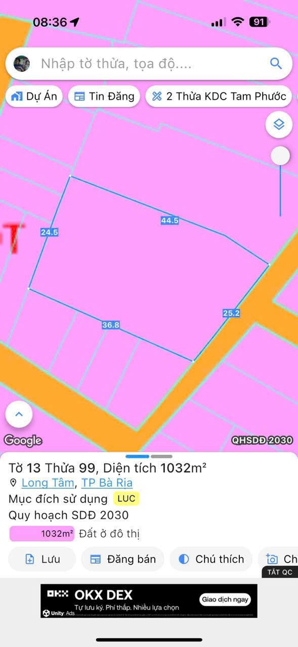 Đất nền 1000m² Phường Long Tâm TP Bà Rịa giá 6.8 tỷ - Cơ hội đầu tư vàng!