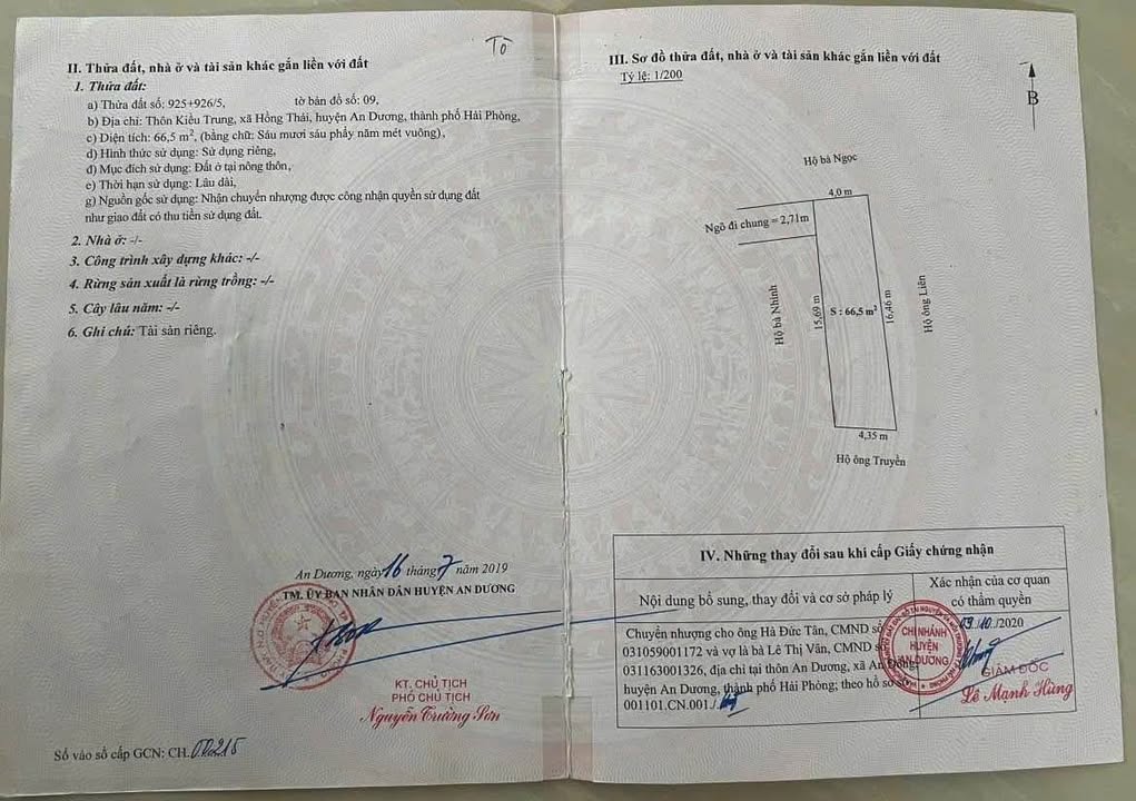 Đất nền Hồng Thái, An Dương 66.5m² giá 960 triệu - Cơ hội đầu tư sinh lời!