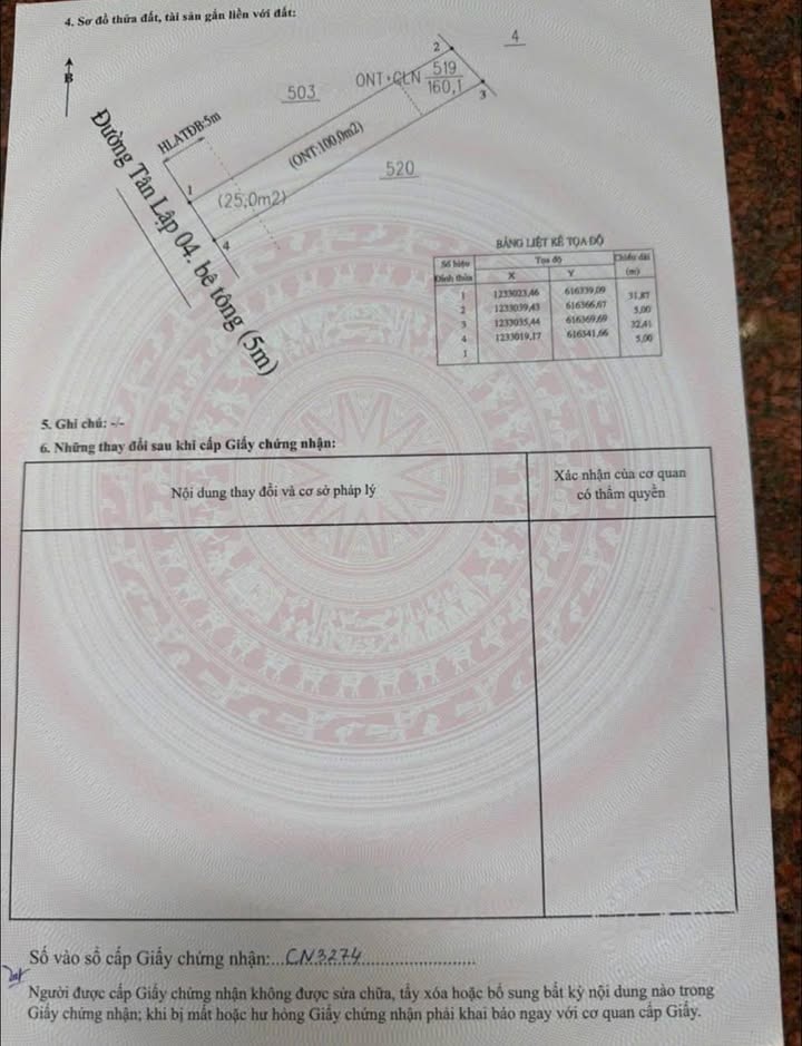 Đất nền chính chủ đường Tân Lập 04, phường Uyên Hưng, 160m² giá 1.45 tỷ - Đầu tư sinh lời ngay!