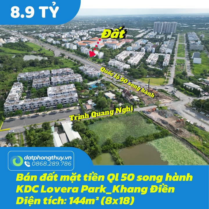 Lô đất mặt tiền Quốc lộ 50 xã Phong Phú 144m² giá 8.9 tỷ - Đầu tư sinh lời cao!