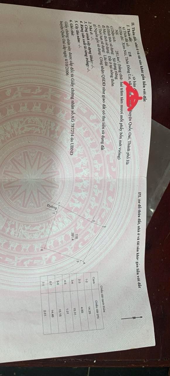 Đất thổ cư Hưng Đạo Quốc Oai 281m² - Pháp lý rõ ràng, tiềm năng tăng giá!