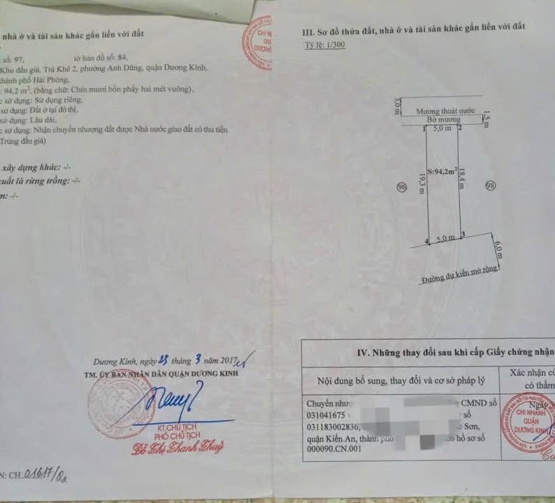 Bán lô đất Anh Dũng, Dương Kinh, Hải Phòng 94m² - Vị trí trung tâm sầm uất!