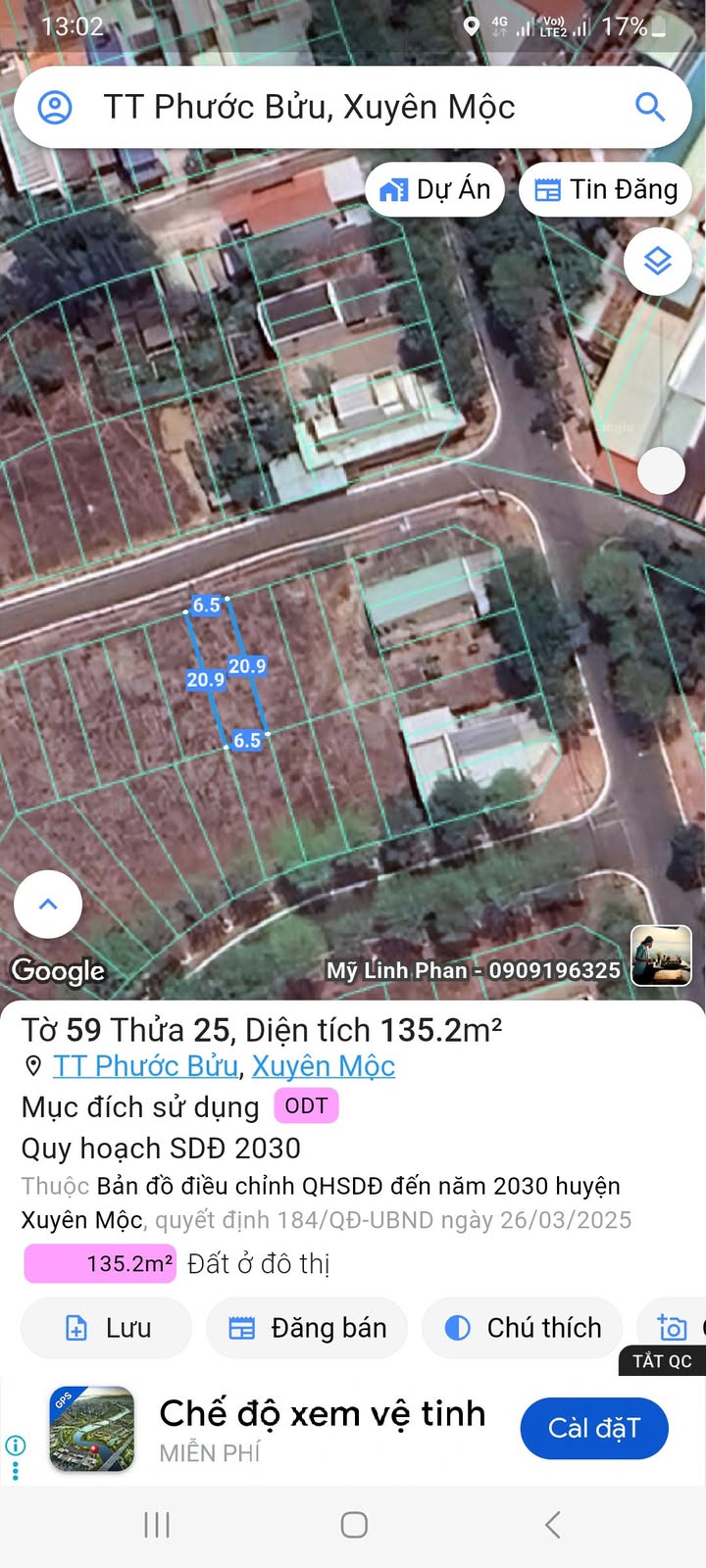 Đất thổ cư Phước Bửu, Xuyên Mộc 136m² giá chỉ 2.1 tỷ - Cơ hội đầu tư hấp dẫn!