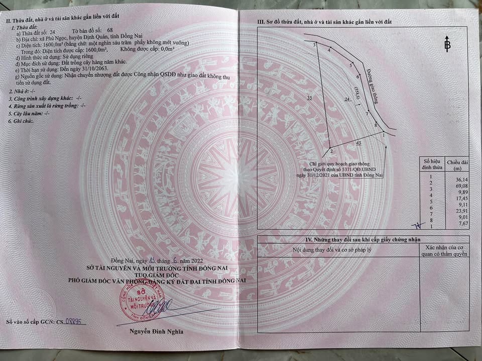 Đất nền Định Quán, Đồng Nai 1600m² giá 790 triệu - Cơ hội đầu tư hiếm có!