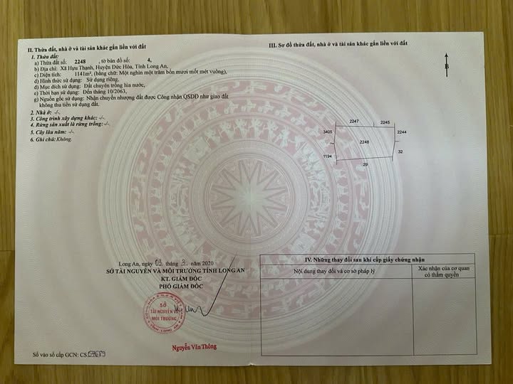 Đất nền Hựu Thạnh, Đức Hòa, Long An 1141m² giá 2.5 tỷ - Tiềm năng sinh lời cao!