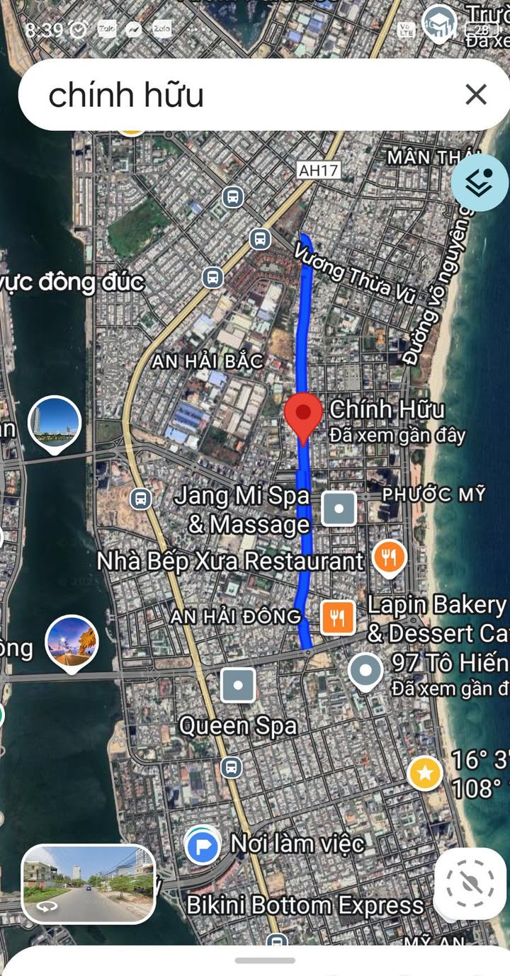 Đất mặt tiền Chính Hữu, Sơn Trà 72m² giá 14 tỷ - Đầu tư sinh lời ngay!