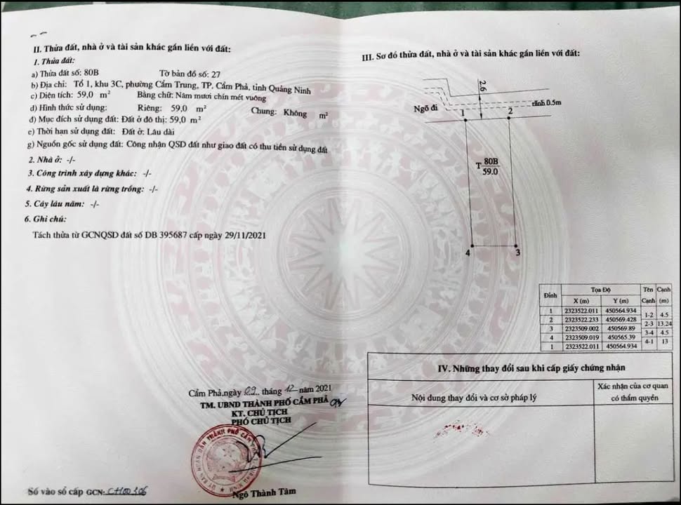 Đất Cẩm Trung 59m² giá 1.1 tỷ - Ngõ ô tô, gần trường học!