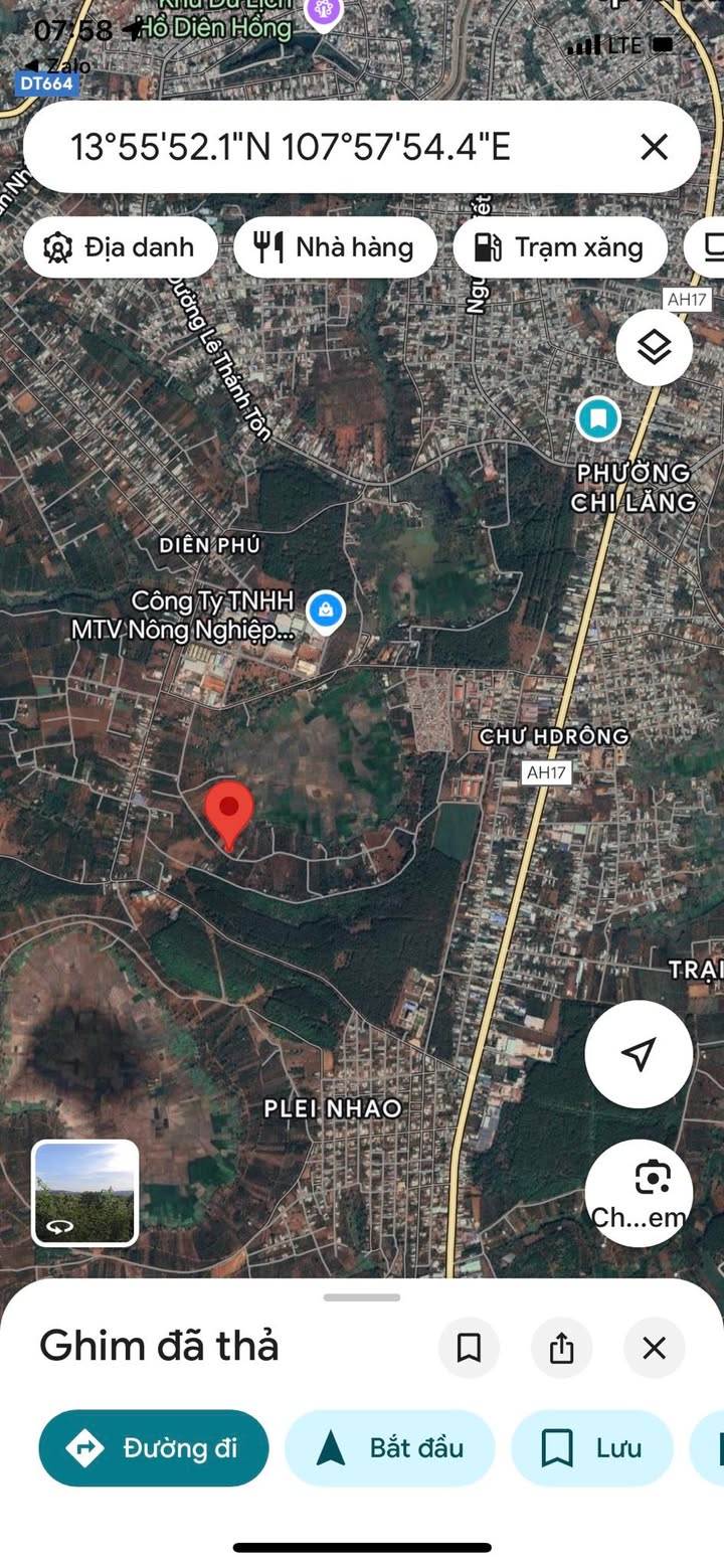 Đất rẫy cà phê Diên Phú, Pleiku 25.560m² giá chỉ 1.771 tỷ - Mặt tiền đường nhựa 18m!