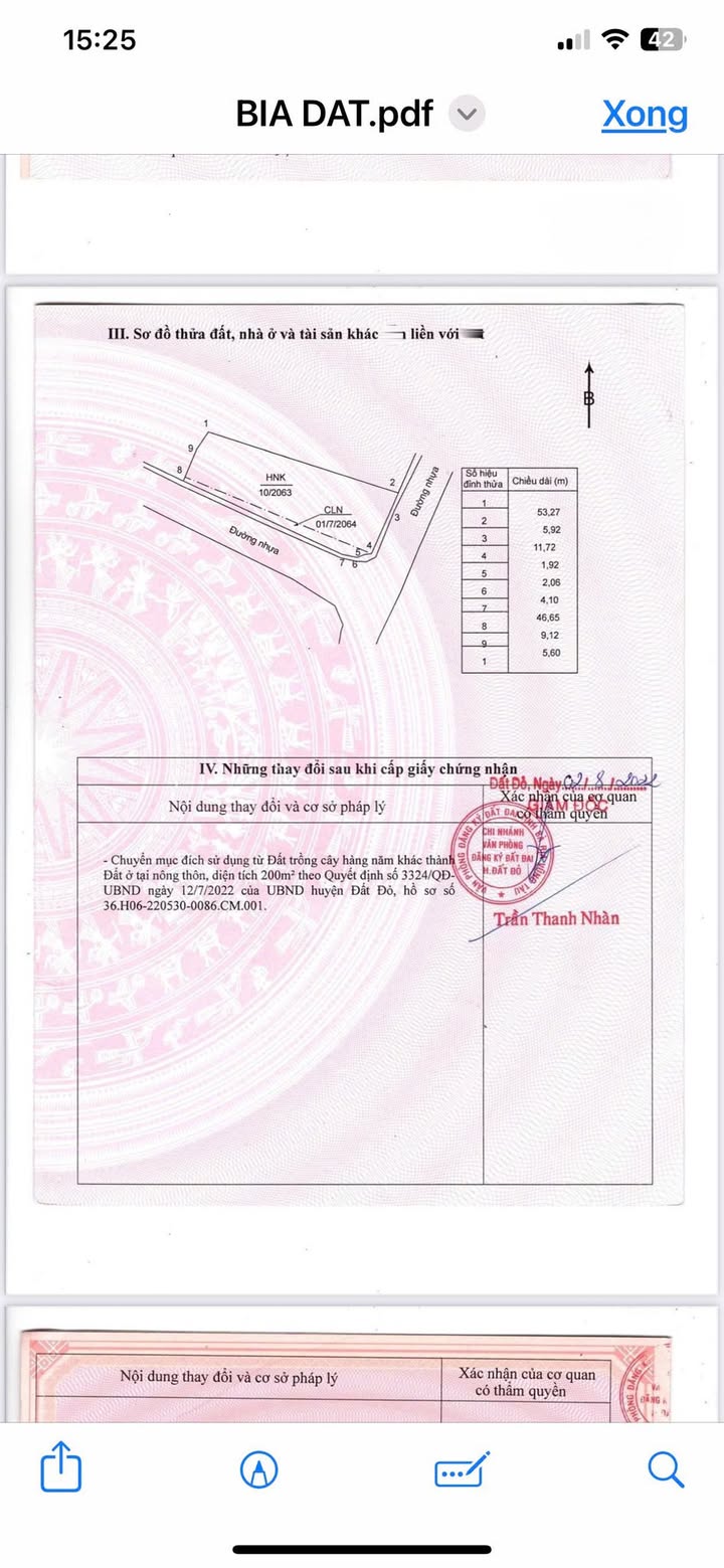 Đất nền Đất Đỏ 947m² giá 5 tỷ - Cơ hội đầu tư hấp dẫn!