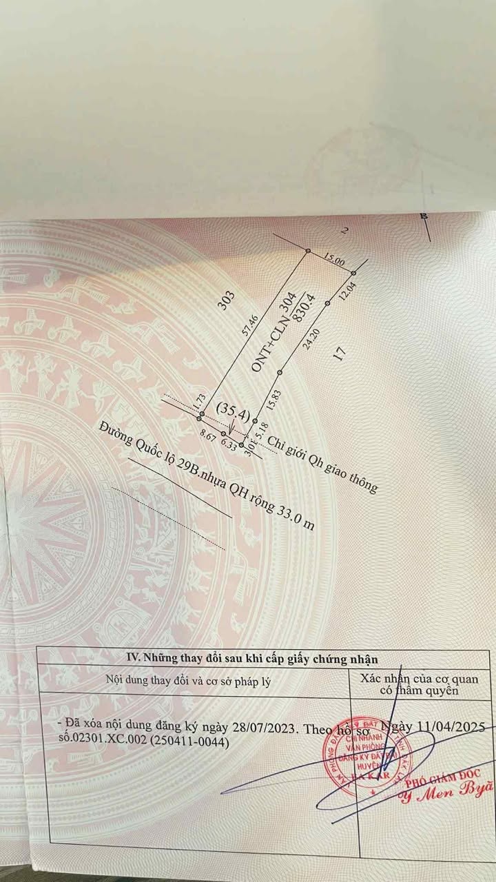 Đất mặt tiền Quốc Lộ 29, xã Ea Sar, huyện Ea Kar, 830m² - Cơ hội đầu tư sinh lời cao!