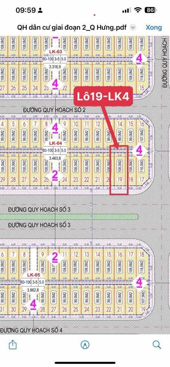 Đất nền LK4 khu dân cư Quỳnh Hưng 2, Quỳnh Phụ, Thái Bình 108m² - Hướng Nam, giá thỏa thuận!