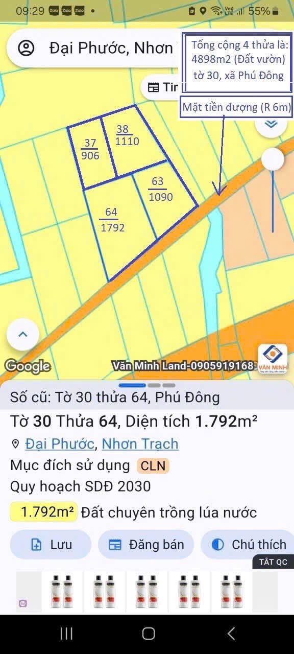 Đất nền Đại Phước Nhơn Trạch 4.898m² giá chỉ từ 10 triệu/m² - Cơ hội đầu tư hấp dẫn!