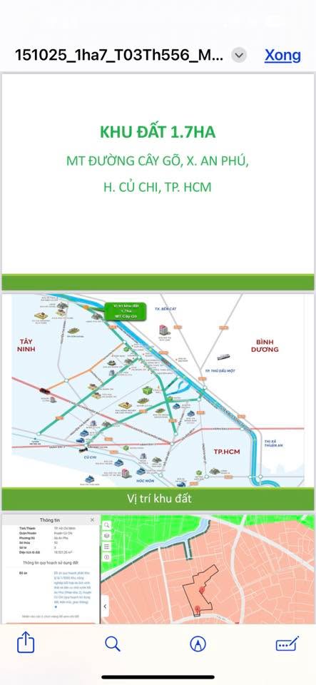 Đất nền 1.7 Ha tại xã An Phú, huyện Củ Chi – Giá 5.95 tỷ, phù hợp xây xưởng!