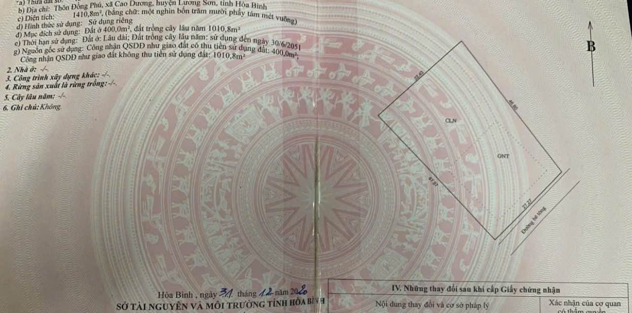 Farm nghỉ dưỡng 1400m² xã Cao Dương, Lương Sơn - Giá chỉ 4 tỷ, cơ hội đầu tư tuyệt vời!