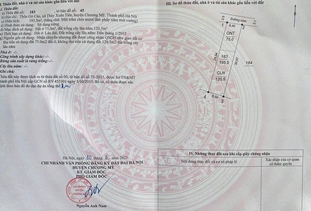 Đất nền Thủy Xuân Tiên, Chương Mỹ 200m² giá 2 tỷ - Cơ hội đầu tư hấp dẫn!