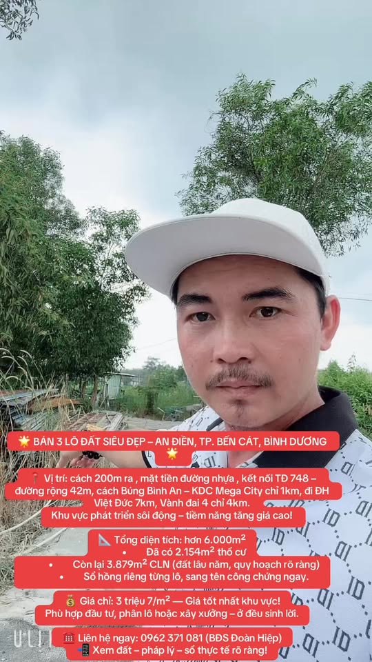 Bán đất An Điền, Bến Cát 6000m² giá 22.2 tỷ - Tiềm năng đầu tư vượt trội!