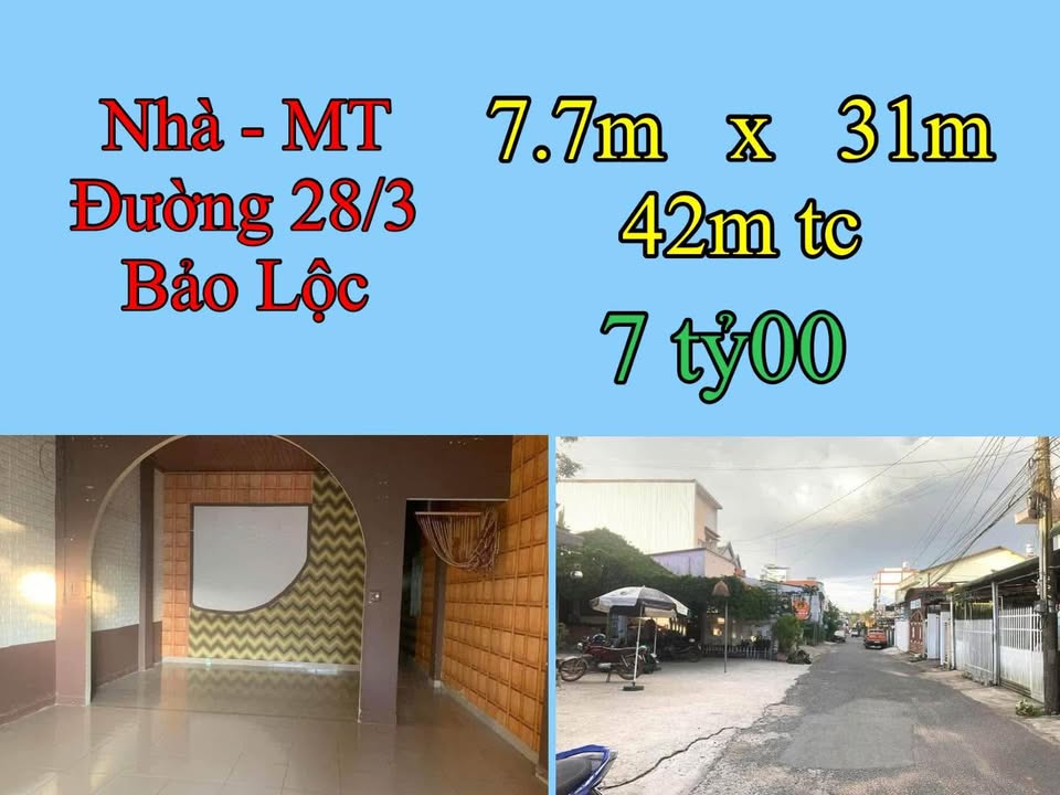 Nhà mặt tiền đường 28/3, phường Blao, Bảo Lộc, 239m² giá 7 tỷ - Kinh doanh thuận lợi!