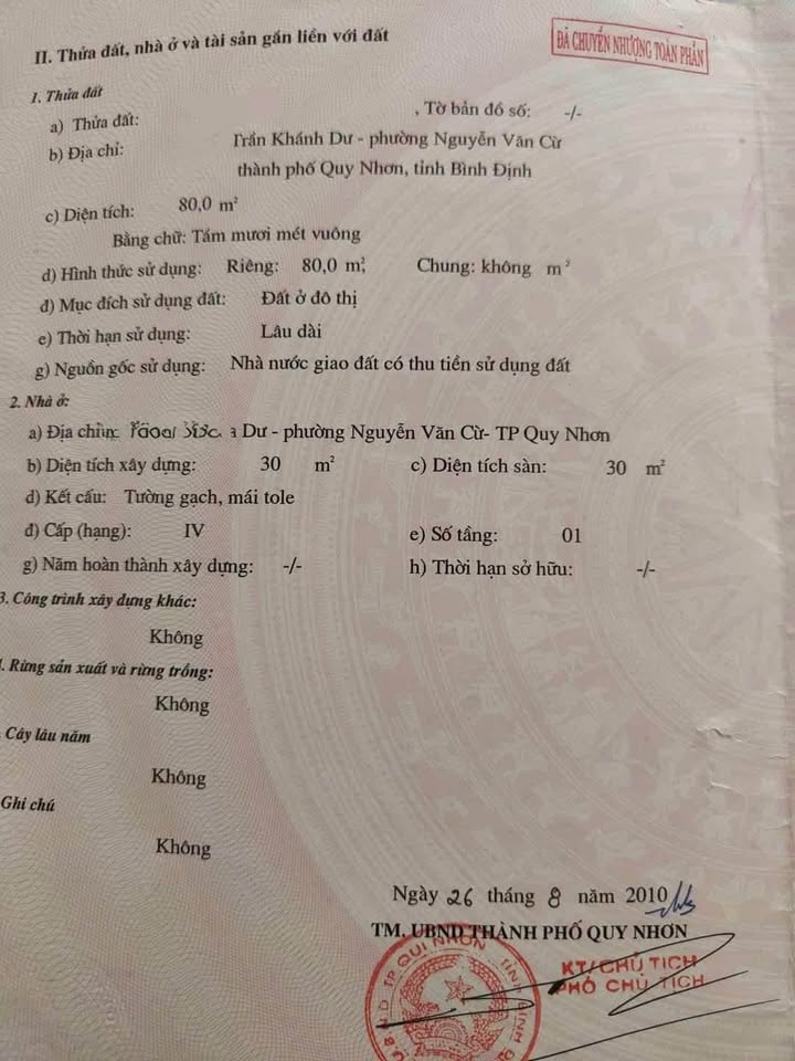Nhà mặt tiền Trần Khánh Dư, P. Nguyễn Văn Cừ, Quy Nhơn 80m² giá 7 tỷ - Đầu tư sinh lời ngay!