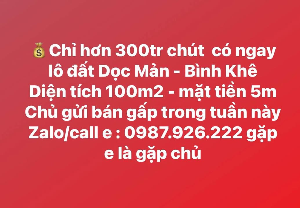 Đất nền Bình Khê Đông Triều 100m² giá chỉ 300 triệu - Cơ hội đầu tư hấp dẫn!