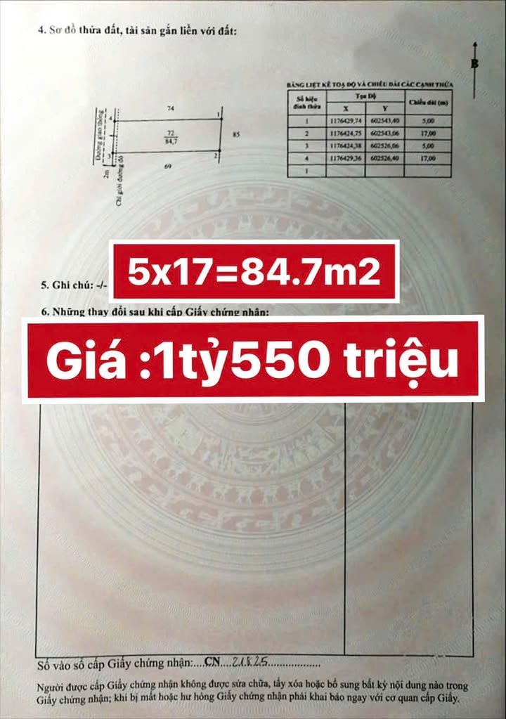 Đất nền hẻm xe 3 gác Long Hậu 85m² giá 1.55 tỷ - Đầu tư sinh lời ngay!