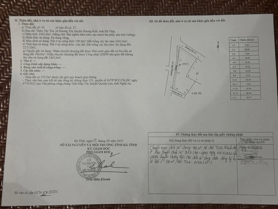 Đất mặt đường Hương Trà, Hương Khê 88m² giá 3.5 tỷ - Cơ hội đầu tư hấp dẫn!