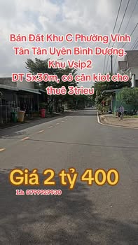 Đất nền Vĩnh Tân Tân Uyên 150m² giá 2.4 tỷ - Đầu tư sinh lời ngay!