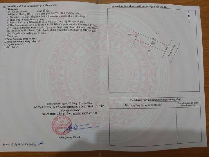 Đất nền Hồng Tiến - Phổ Yên 119m² giá 550 triệu - Cơ hội đầu tư hấp dẫn!