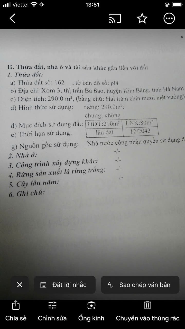 Đất nền Ba Sao Kim Bảng 290m² – Đầu tư sinh lời ngay!