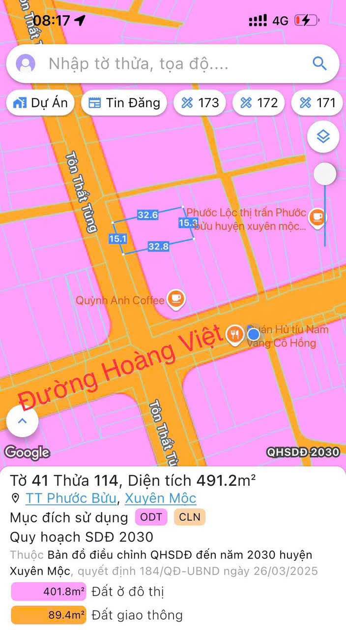 Đất nền đường Tôn Thất Tùng, Phước Bửu, 480m² giá 4 tỷ - Cơ hội đầu tư tuyệt vời!
