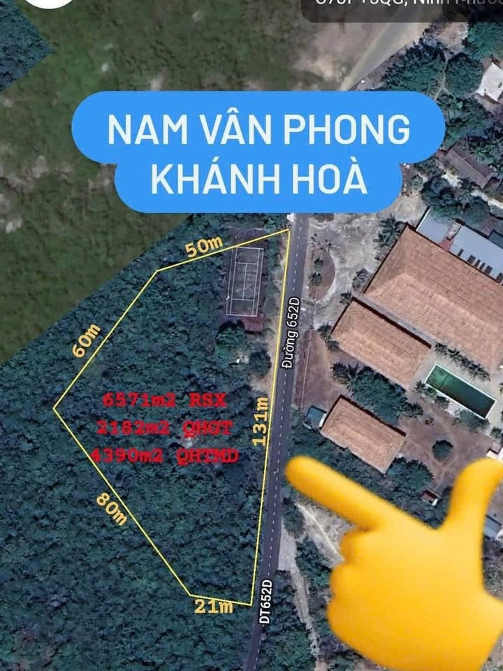 Bán gấp lô đất thương mại dịch vụ 6.571m² mặt đường TL652D, Ninh Phước - Khánh Hòa