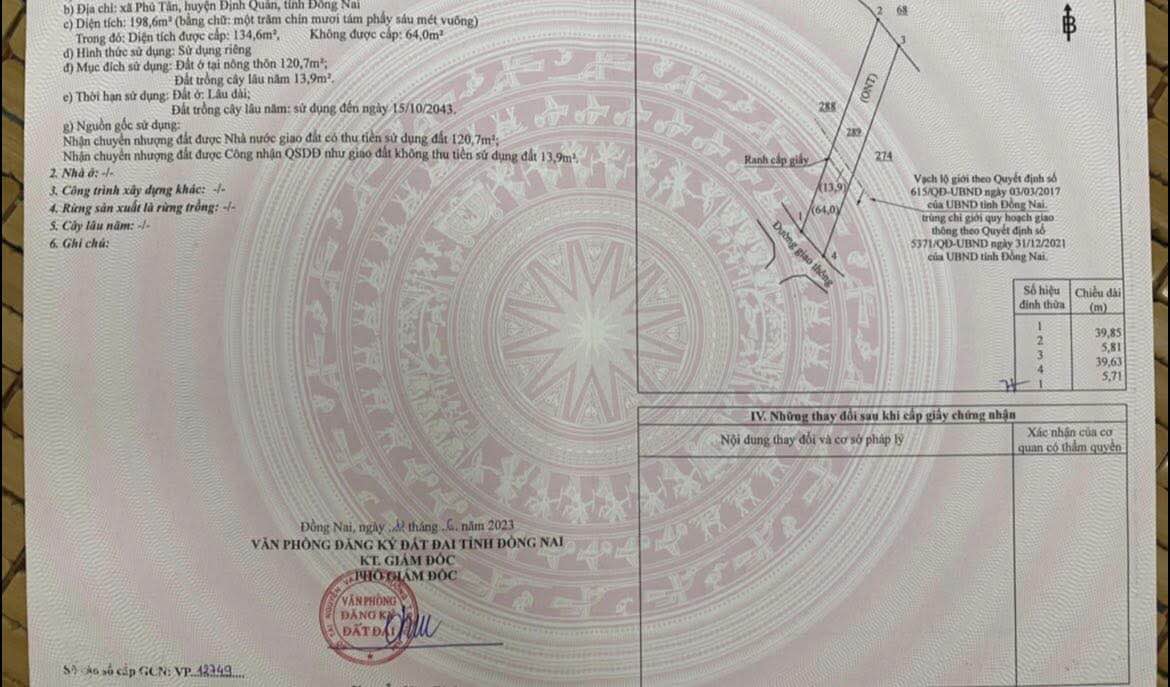 Đất nền Phú Tân - Định Quán 195m² giá 370 triệu - Sổ hồng riêng, bớt lộc!