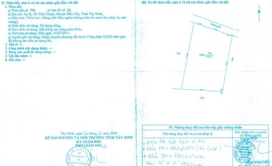 Đất nền Tiên Thuận, Bến Cầu 7000m² giá 120 triệu - Tiềm năng đầu tư lớn!