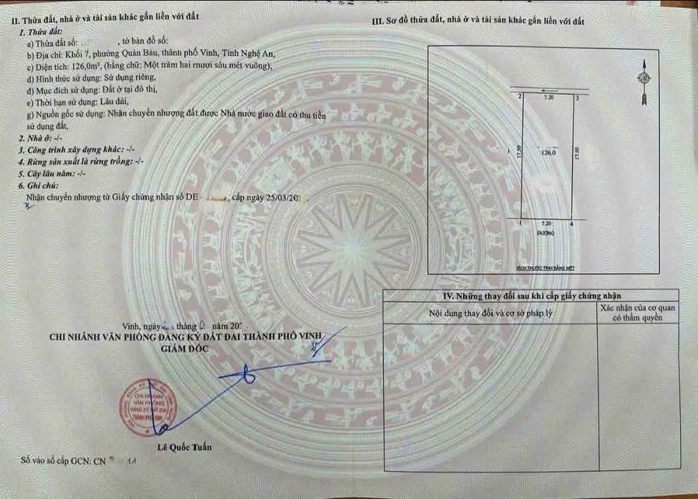 Đất nền Vinh 126m² giá 6.58 tỷ - Lô đất hướng Nam cực đẹp