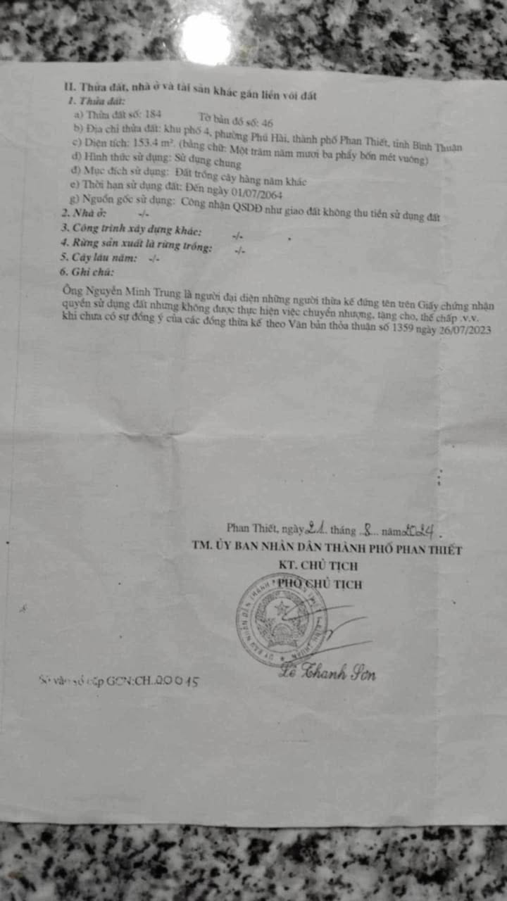 Đất thổ cư Phú Hài 153m² giá 2.3 tỷ - Đối diện trường Tiểu học, cách biển 200m!