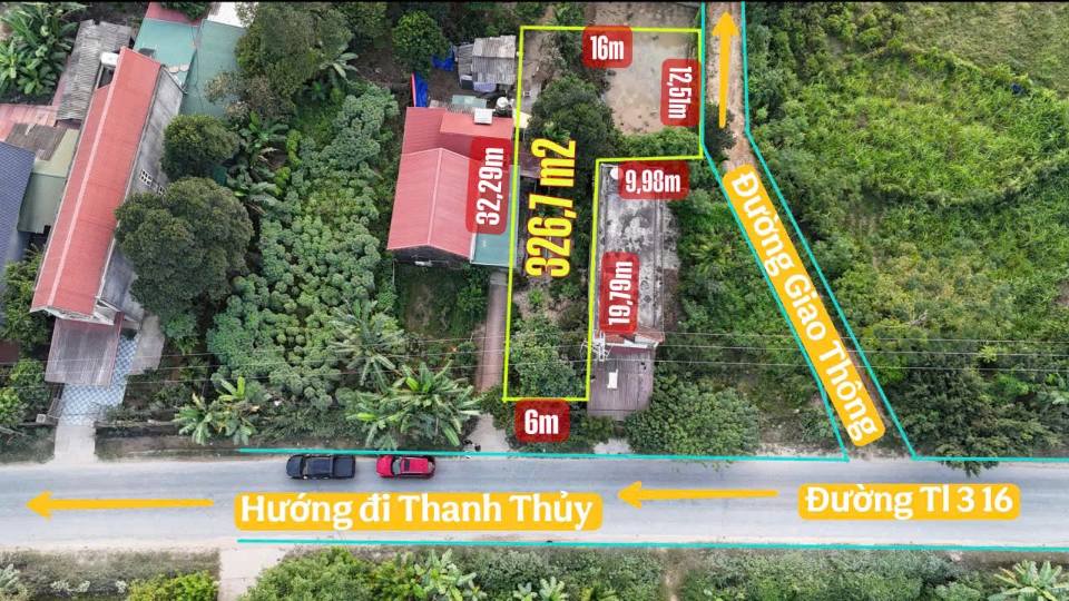 Đất 2 mặt tiền TL316 Thanh Sơn 326.7m² - Kinh doanh đắc địa!
