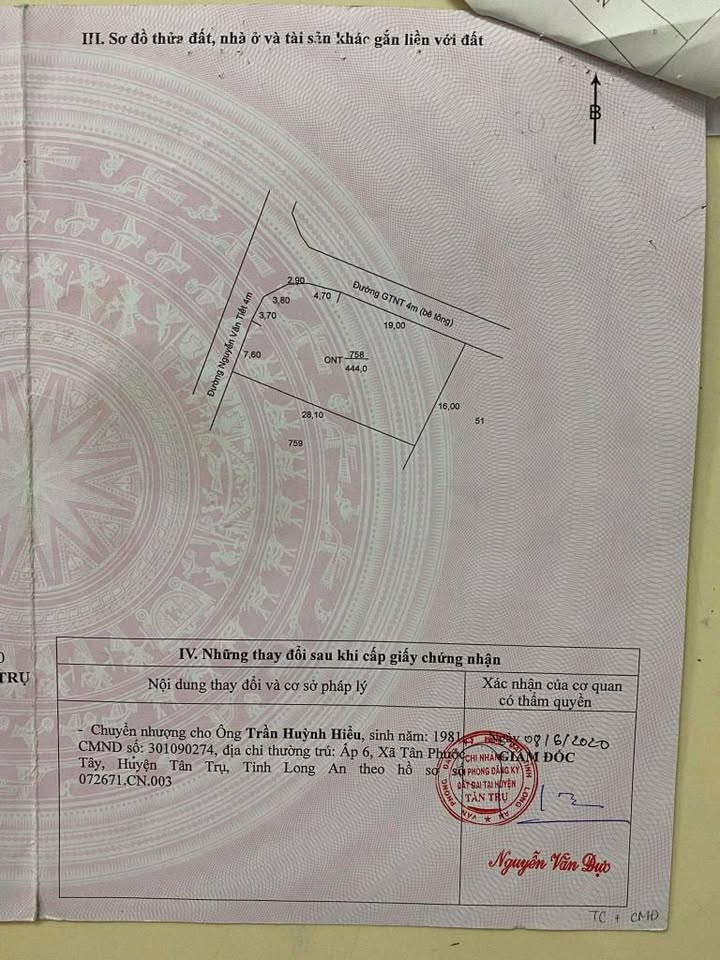 Đất nền 444m² tại Lạc Tấn, Tân Trụ - Giá chỉ 2.1 tỷ, đầu tư sinh lời!